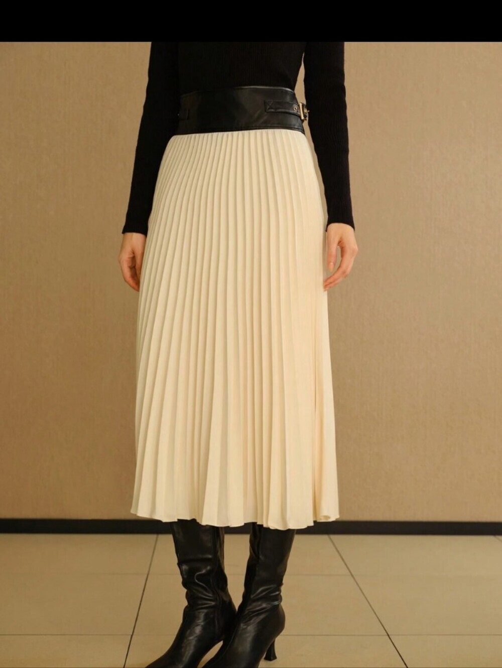 MOTF Studio Color Block Zipper Pleated Skirt with Side Buckles Size Small EUC - Picture 5 of 11